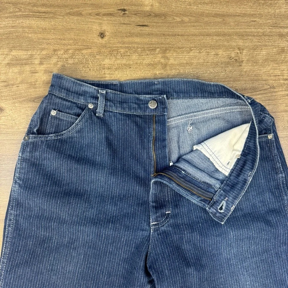 Vintage 1980s Lee Riders jeans railroad striped denim women's 18 high waisted - Picture 6 of 10